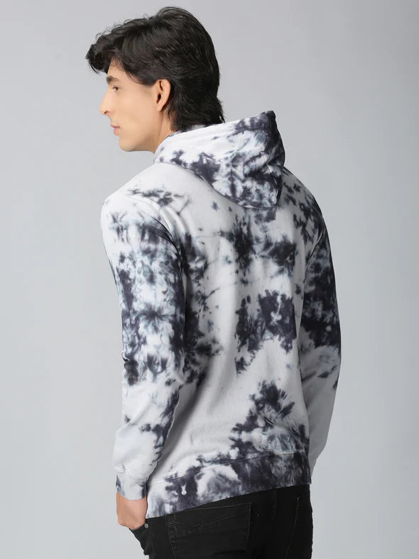 Tie-Dye Hoodie - Black & Grey Tie-Dye Hoodie - MarryN