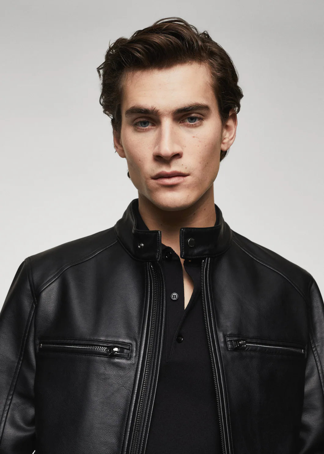 Motorcycle Leather Jacket - Black Leather Jacket - MarryN