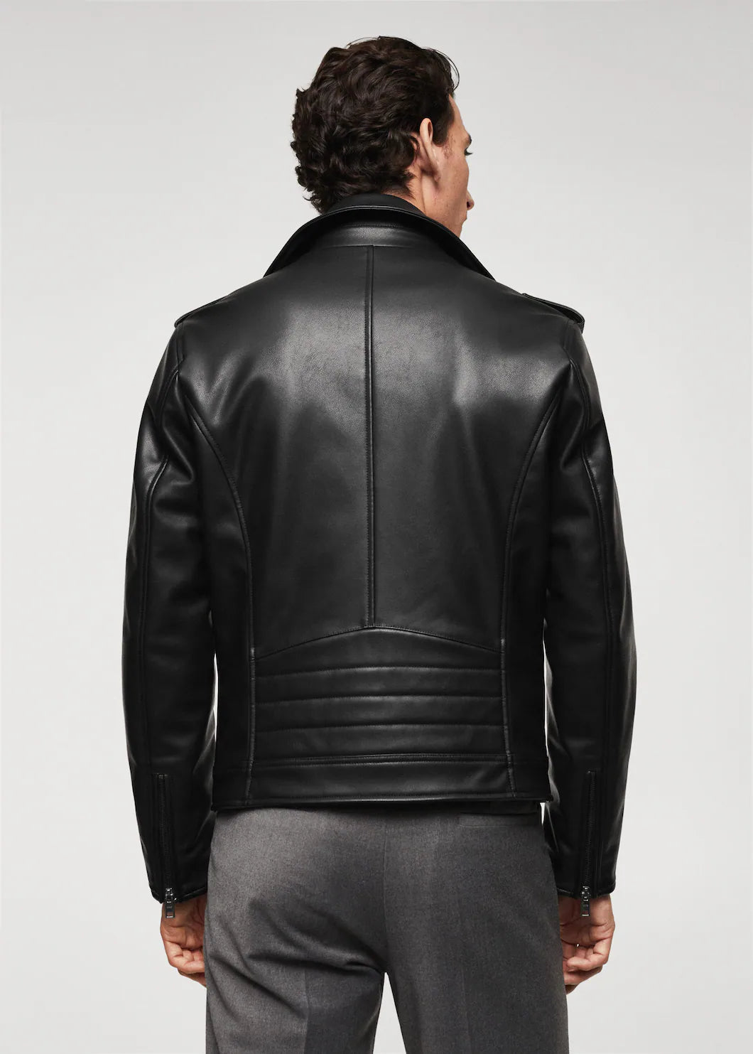 Faux-Leather Biker Jacket - Leather Biker Jacket - MarryN