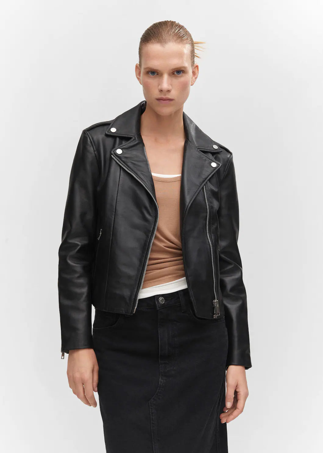 Women Leather Biker Jacket