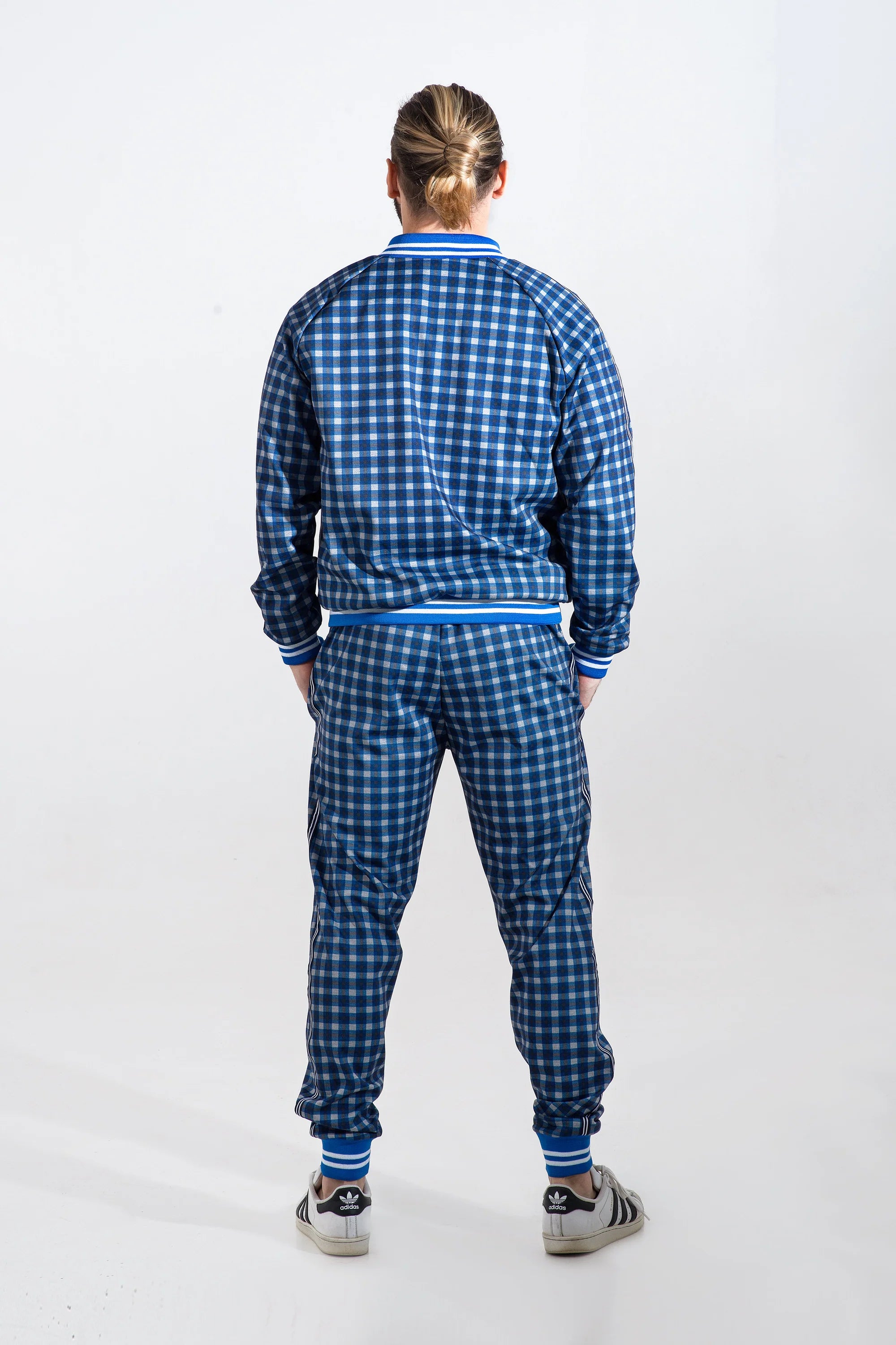 Blue Checkered Tracksuit - Blue Checkered Coach Tracksuit - MarryN