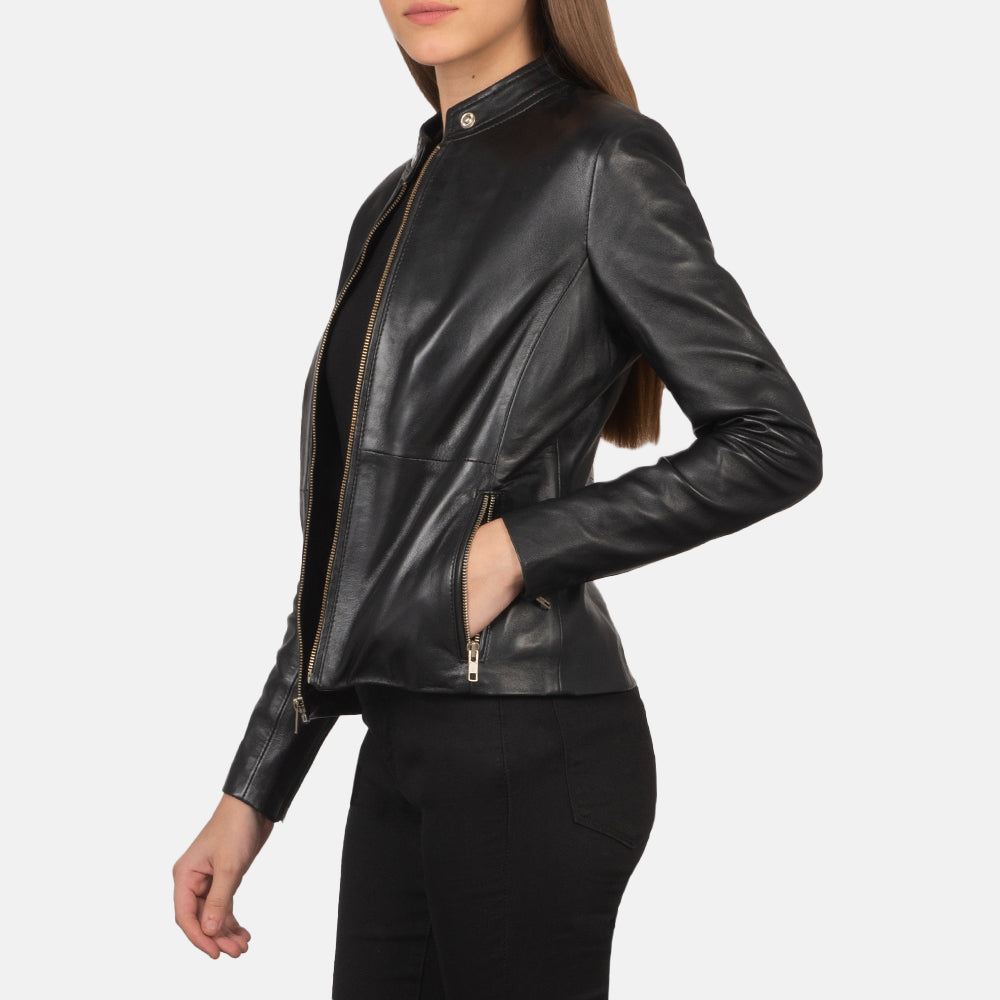 Black Leather Jacket - Black Leather Biker Jacket - MarryN