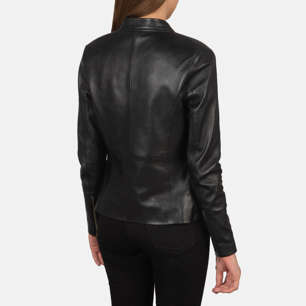 Black Leather Jacket - Black Leather Biker Jacket - MarryN